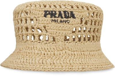 Shop Prada Bucket Hat In Sand