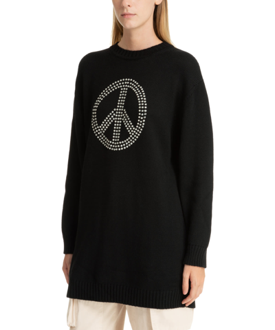 Shop M05ch1n0 Jeans Peace Wool Sweater In Black