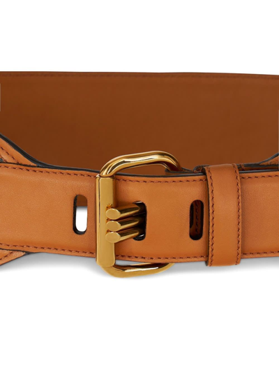 Shop Etro Brown Paisley Belts With Embroideries In Marrone
