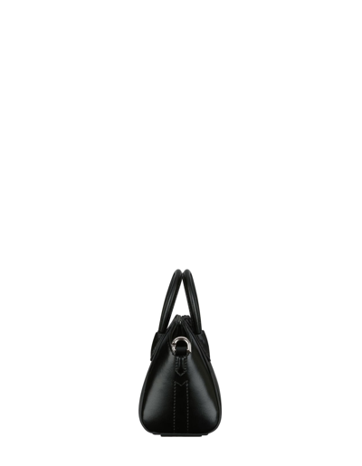 Shop Givenchy Antigona Micro Bag In Black Box Leather In Nero