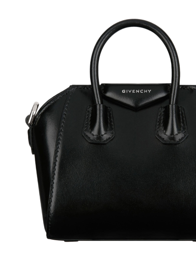 Shop Givenchy Antigona Micro Bag In Black Box Leather In Nero
