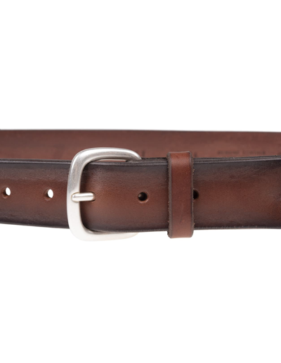 Shop Orciani Bull Soft Belt In Brown Leather In Marrone