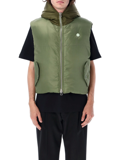 Shop Oamc Ma-1 Re-work Vest In Olive