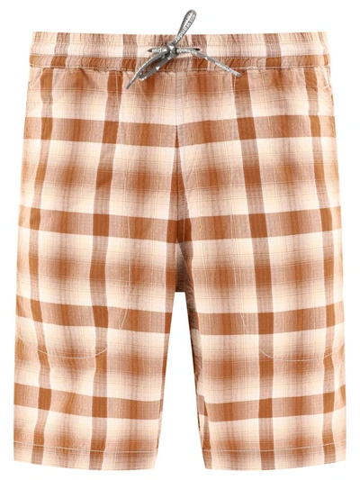 Shop And Wander "dry Check" Shorts In Brown