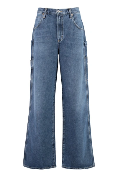 Shop Agolde Magda Carpenter Jeans In Denim