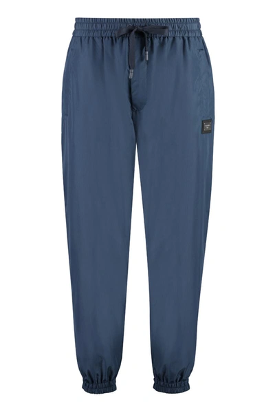 Shop Dolce & Gabbana Logo Detail Nylon Track-pants In Blue