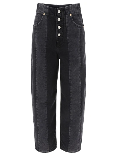 Shop Mm6 Maison Margiela Panelled Cropped Jeans In Black