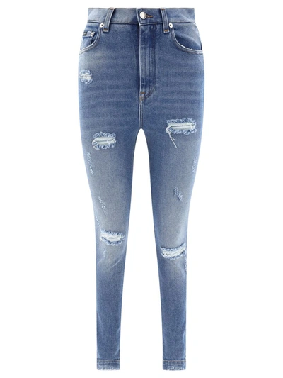 Shop Dolce & Gabbana "grace" Jeans In Blue