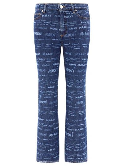 Shop Marni "mega" Jeans In Blue