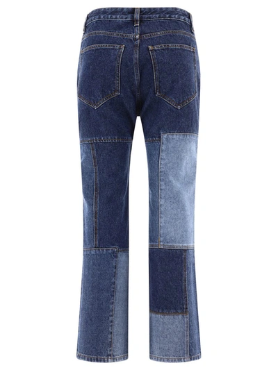 Chloé Patchwork Cropped Flared Jeans In Blue
