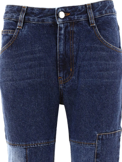 Chloé Patchwork Cropped Flared Jeans In Blue