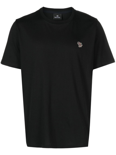 Shop Ps By Paul Smith Logo Cotton T-shirt In Black