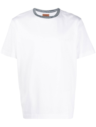 Shop Missoni Logo Cotton T-shirt In White