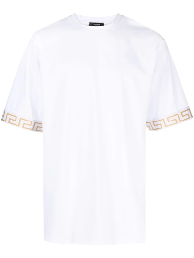 Shop Versace T-shirt Greca Gym In White
