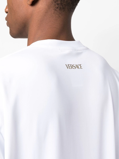 Shop Versace T-shirt Greca Gym In White