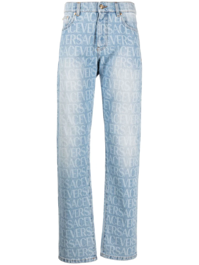 Versace Jeans Couture Repeat Logo Jeans Versace Distressed Jeans