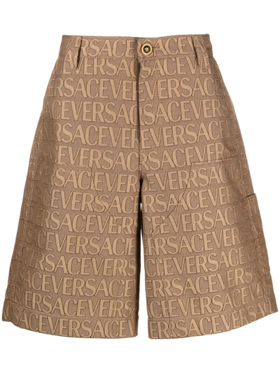 Shop Versace Shorts  Allover In Brown