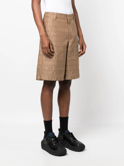 Shop Versace Shorts  Allover In Brown