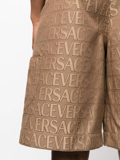 Shop Versace Shorts  Allover In Brown