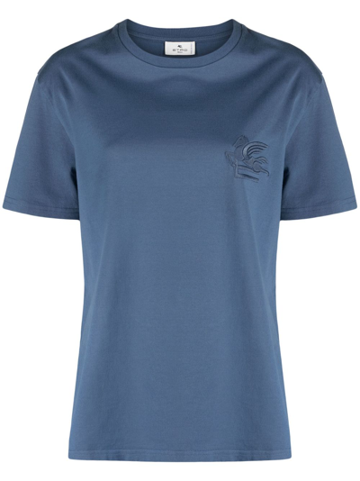 Shop Etro T-shirt Con Logo In Blue
