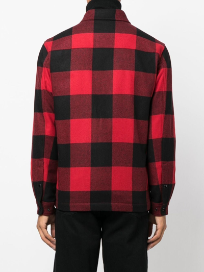 Shop Woolrich Giacca Camicia Alaskan Check In Red