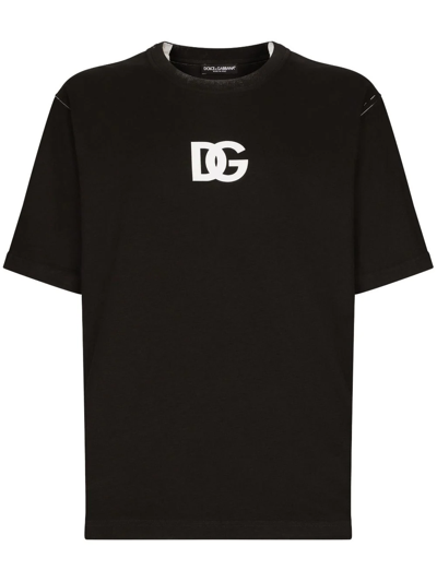 Shop Dolce & Gabbana T-shirt Stampa Logo Dg In Black