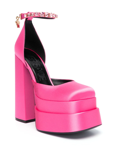 Shop Versace Décolleté Platform Medusa Aevitas In Pink