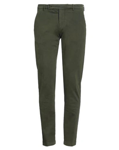 Shop Berwich Man Pants Military Green Size 32 Cotton, Elastane