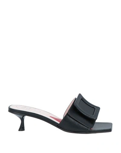 Roger Vivier Woman Sandals Black Size 7 Soft Leather In Black
