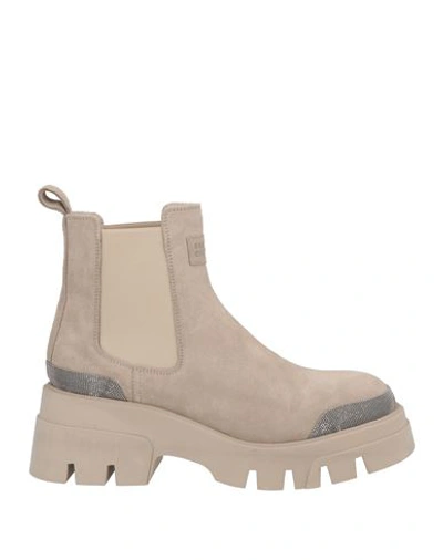 Shop Brunello Cucinelli Woman Ankle Boots Beige Size 10.5 Soft Leather
