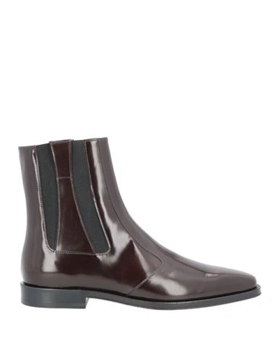Maison Margiela Man Ankle Boots Dark Brown Size 8 Soft Leather In Brown