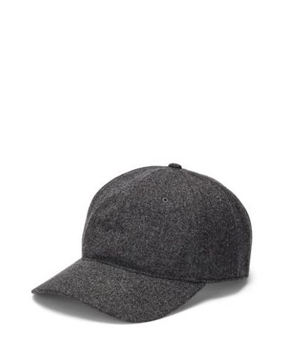 Shop Polo Ralph Lauren Wool Flannel Ball Cap Man Hat Lead Size Onesize Wool In Grey