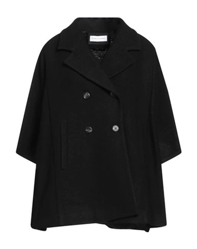 Shop Caractere Caractère Woman Overcoat & Trench Coat Black Size M Wool