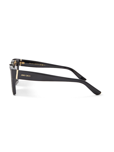 Shop Jimmy Choo Megs Square-frame Sunglasses In Silver