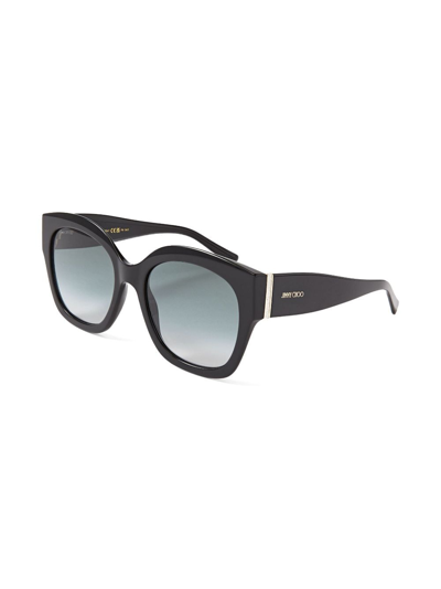 Shop Jimmy Choo Leela Round-frame Sunglasses In Black