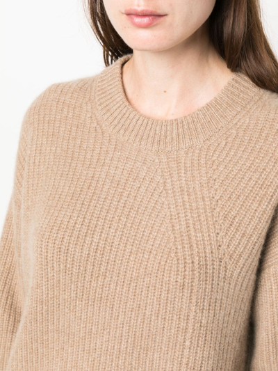 P.a.r.o.s.h Ribbed-knit Cashmere Sweatshirt In Brown