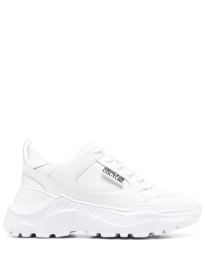 Shop Versace Jeans Couture Logo-patch Low-top Sneakers In White