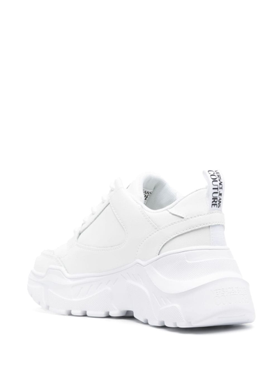 Shop Versace Jeans Couture Logo-patch Low-top Sneakers In White