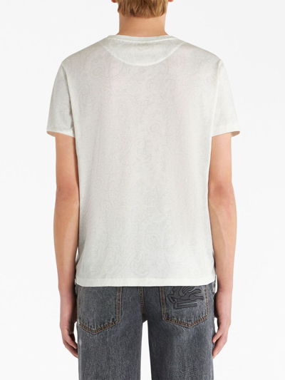 Shop Etro Paisley-print Cotton T-shirt In White