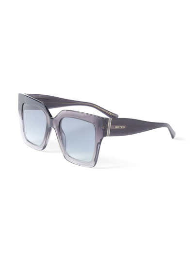 Shop Jimmy Choo Edna Square-frame Sunglasses In Grey