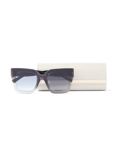 Shop Jimmy Choo Edna Square-frame Sunglasses In Grey