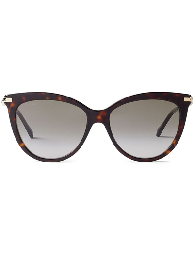 Shop Jimmy Choo Tinsley Cat-eye Sunglasses In Brown