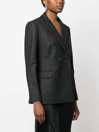 Shop P.a.r.o.s.h Notched-lapels Double-breasted Blazer In Grey