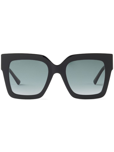 Shop Jimmy Choo Edna Square-frame Sunglasses In Black