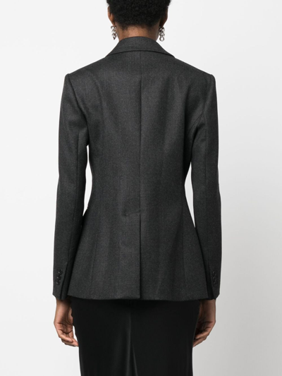 Shop P.a.r.o.s.h Notched-lapels Double-breasted Blazer In Grey