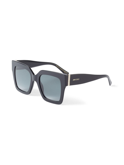 Jimmy Choo Edna Square-frame Sunglasses In Black