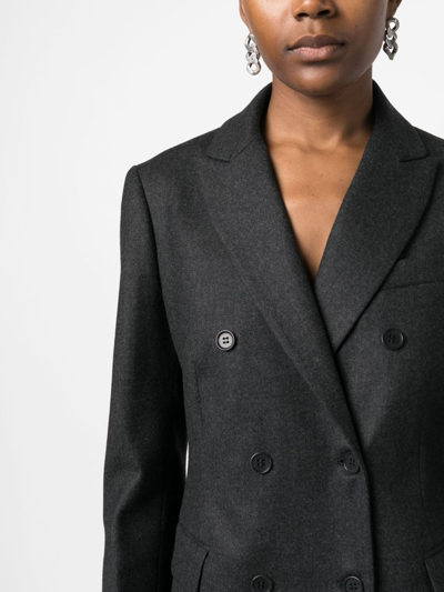 Shop P.a.r.o.s.h Notched-lapels Double-breasted Blazer In Grey