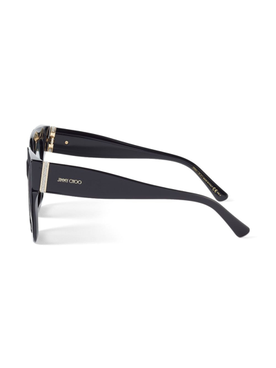 Jimmy Choo Edna Square-frame Sunglasses In Black