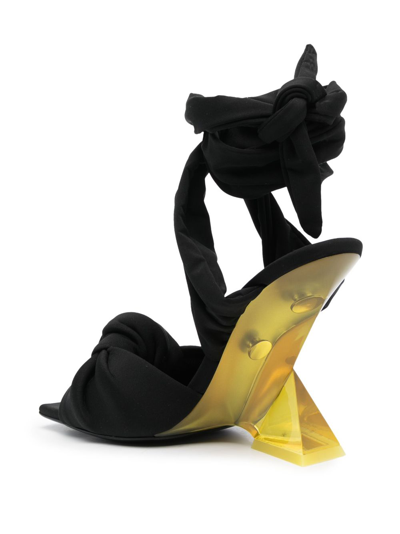 Attico Duse 85mm Sculpted-heel Sandals In Black