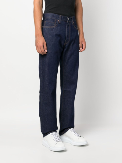 Shop Levi's 505 Straight-leg Cotton Jeans In Blue